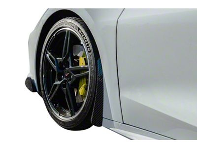Extended Splash Guard Set; Gloss Hydro Carbon Fiber (20-25 Corvette C8)