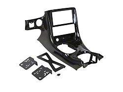 Fiber Double DIN Conversion Console Bezel; Gloss Hydro Carbon Fiber (97-04 Corvette C5)