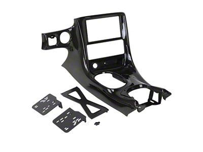 Fiber Double DIN Conversion Console Bezel; Gloss Hydro Carbon Fiber (97-04 Corvette C5)