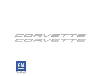 Front and Rear Corvette Lettering Kit; Acrylic Gloss Black (97-04 Corvette C5)
