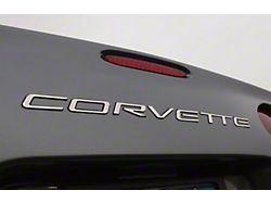 Front and Rear Corvette Lettering Kit; Acrylic Gloss Sliver (97-04 Corvette C5)