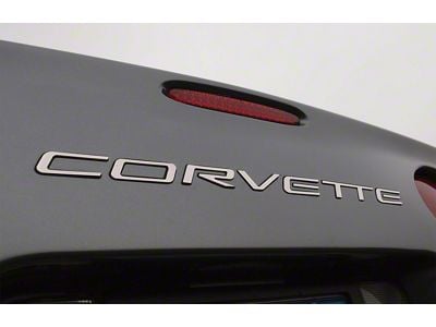 Front and Rear Corvette Lettering Kit; Acrylic Gloss Sliver (97-04 Corvette C5)