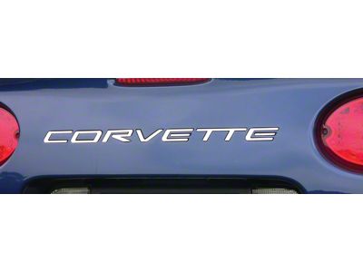 Front and Rear Corvette Lettering Kit; Acrylic Gloss White (97-04 Corvette C5)