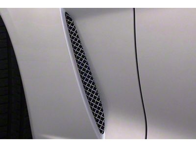 Front and Side Cove Grille Screen Kit; Aluminum with Black Finish (05-13 Corvette C6 Base)