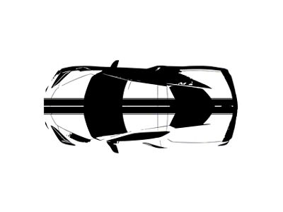 Front to Back Dual Stripes; Gloss Black with Gloss Black Pinstripes (20-25 Corvette C8)
