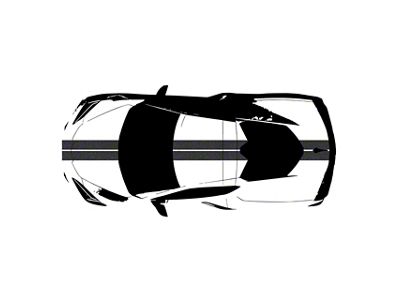 Front to Back Dual Stripes; Gloss Carbon Flash Metallic (20-25 Corvette C8)