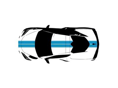 Front to Back Dual Stripes; Gloss Rapid Blue with Gloss Rapid Blue Pinstripes (20-25 Corvette C8)