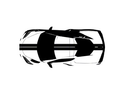 Front to Back Dual Stripes; Matte Black (20-25 Corvette C8)