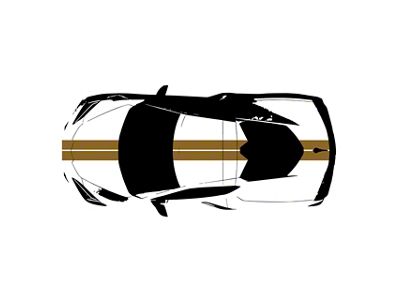 Front to Back Dual Stripes; Matte Gold (20-25 Corvette C8)