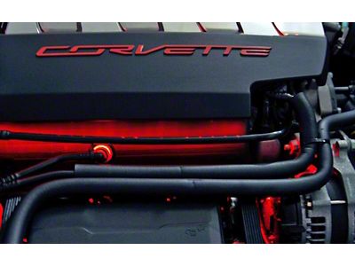 Fuel Rail Cover LED Strip Lighting with On/Off Switch; Red (14-19 Corvette C7, Excluding ZR1)