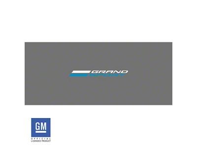 Grand Sport Steering Wheel Vinyl Decal; Gloss White and Gloss Tension Blue (17-19 Corvette C7 Grand Sport)