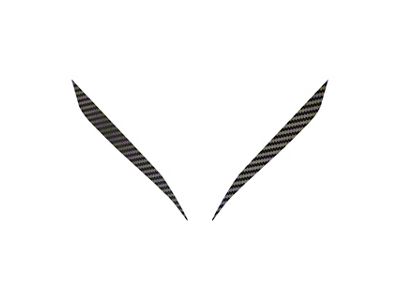 Headlight Eyelid Decals; Black Carbon Fiber (20-25 Corvette C8)