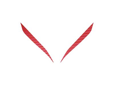 Headlight Eyelid Decals; Red Gloss Carbon Fiber (20-25 Corvette C8)