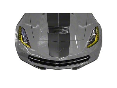 Headlight Overlay Decals; Amber (14-19 Corvette C7)