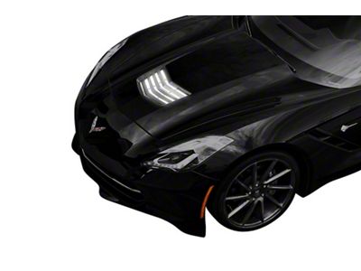 Hood Vent LED Strip Lighting with On/Off Switch; White (14-19 Corvette C7)