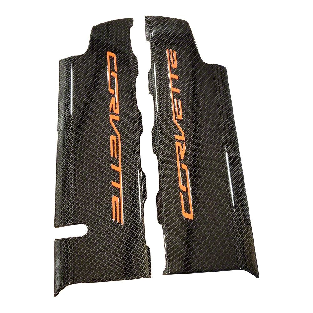 CA Corvette Hydro Carbon Fiber Fuel Rail Covers with Daytona Sunrise