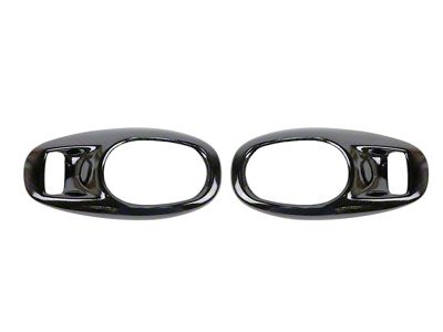 Inside Door Handle Bezel Set; Gloss Hydro Carbon Fiber (97-04 Corvette C5)