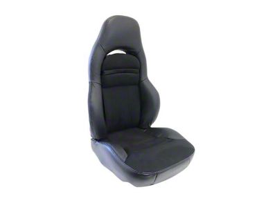 Leather Standard Seat Upholstery Kit; Cashmere with Black Ultra-Suede Inserts (05-13 Corvette C6)