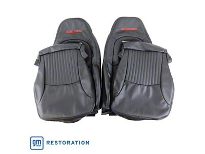 OE Spec Leather Seat Upholstery; Black (01-04 Corvette Z06)