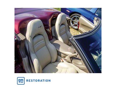 OE Spec Leather Sport Seat Upholstery with Corvette Script (97-04 Corvette C5, Excluding Z06)