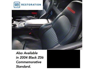 OE Spec Leather/Vinyl Seat Upholstery; Black (01-04 Corvette Z06)