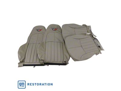 OE Spec Leather/Vinyl Standard Seat Upholstery with Headrest Cross Flag Logo (97-04 Corvette C5)