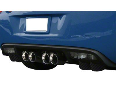 Rear Fascia Diffuser Fins; Matte Hydro Carbon Fiber (05-13 Corvette C6)