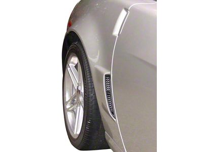 Rear Fender Brake Duct Grille Screens; Aluminum with Black Finish (05-13 Corvette C6, Excluding ZR1)