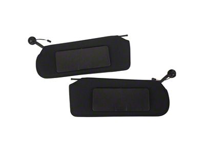 Replacement Sun Visor Set with LED Lit Mirrors; Black (97-04 Corvette C5 Coupe)