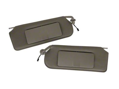 Replacement Sun Visor Set with LED Lit Mirrors; Shale (97-04 Corvette C5 Coupe)