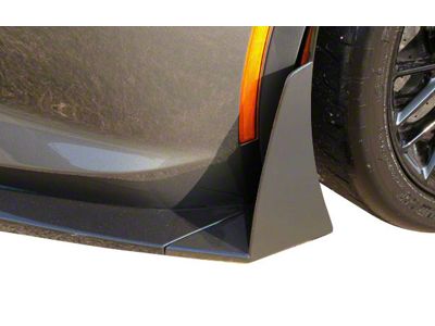 Stage 2/3 Front Splitter Winglets; Gloss Hydro Carbon Fiber (14-19 Corvette C7, Excluding ZR1)