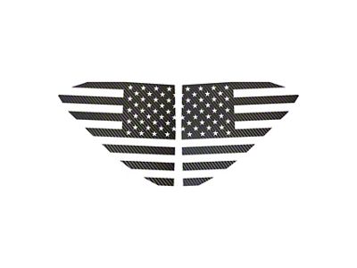 Standard US Flag Window Decals; Black Carbon Fiber (20-25 Corvette C8)