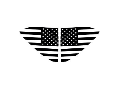 Standard US Flag Window Decals; Gloss Black (20-25 Corvette C8)