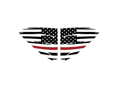 Standard US Flag Window Decals; Gloss Black with Red Stripe (20-25 Corvette C8)