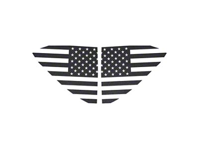 Standard US Flag Window Decals; Gloss Carbon Flash (20-25 Corvette C8)