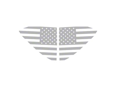 Standard US Flag Window Decals; Gloss Gray (20-25 Corvette C8)