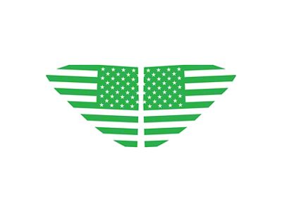 Standard US Flag Window Decals; Gloss Lime Green (20-25 Corvette C8)