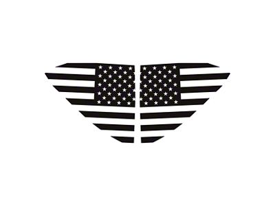 Standard US Flag Window Decals; Matte Black (20-25 Corvette C8)