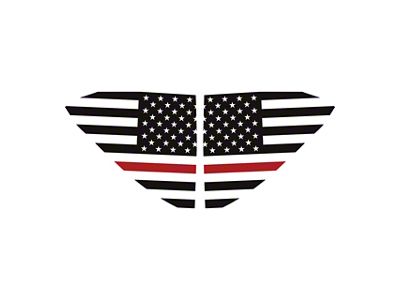 Standard US Flag Window Decals; Matte Black with Red Stripe (20-25 Corvette C8)
