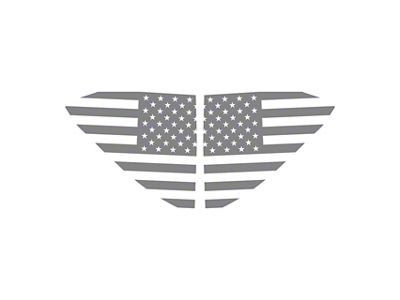 Standard US Flag Window Decals; Matte Gray (20-25 Corvette C8)