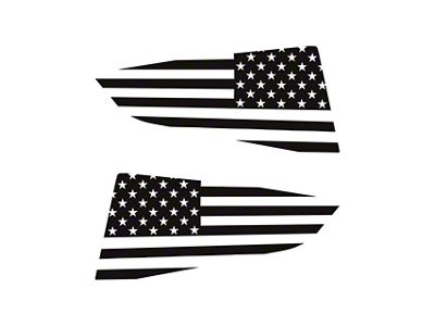 Standard USA Flag Quarter Window Decal; Gloss Black (14-19 Corvette C7 Coupe)