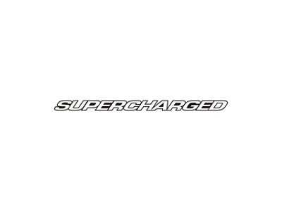 SUPERCHARGED Script Windshield Decal; Outlined Lettering; 40-Inch; Gloss Black (Universal; Some Adaptation May Be Required)