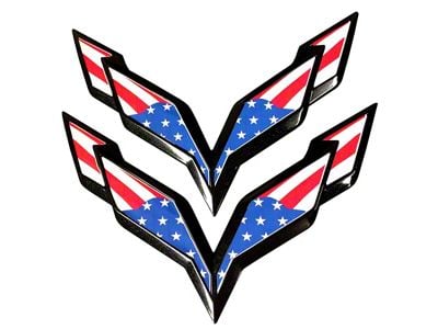 USA Flag Emblem Overlay Decal without UV Coating (14-19 Corvette C7)