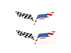 USA Flag Emblem Overlay Decals without UV Coating (05-13 Corvette C6)