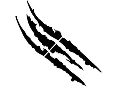 Vinyl Claw Thrash Mark Headlight Decal; Carbon Flash Metallic (Universal; Some Adaptation May Be Required)