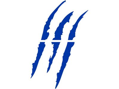 Vinyl Claw Thrash Mark Headlight Decal; Gloss Blue (Universal; Some Adaptation May Be Required)