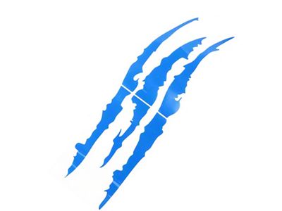 Vinyl Claw Thrash Mark Headlight Decal; Gloss Tension Blue (Universal; Some Adaptation May Be Required)