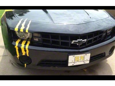 Vinyl Claw Thrash Mark Headlight Decal; Gloss Yellow (Universal; Some Adaptation May Be Required)