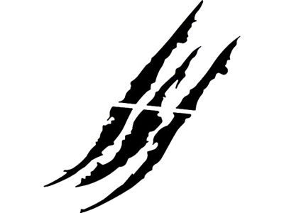 Vinyl Claw Thrash Mark Headlight Decal; Matte Black (Universal; Some Adaptation May Be Required)