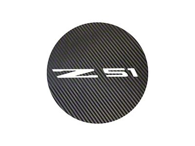 Vinyl Gas Door Overlay with Z51 Logo; Black Carbon Fiber (20-25 Corvette C8)